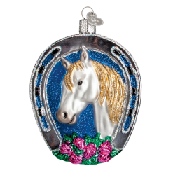 Old World Christmas Winner Horseshoe Equestian Champion Ornament