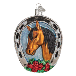 Old World Christmas Winner Horseshoe Equestian Champion Ornament