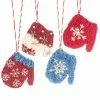 Midwest-CBK Knit Wool Snowflake Mitten Ornaments Christmas