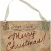 Primitives By Kathy Vintage Merry Christmas Postcard Sign 2 Primitives By Kathy Vintage Merry Christmas Postcard Sign