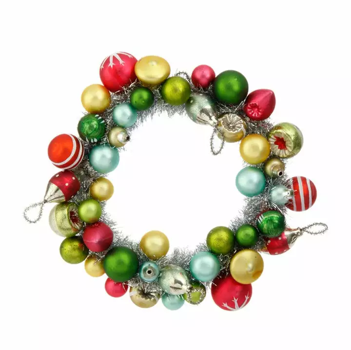 Raz Christmas Retro Silver Tinsel Ornament Wreath 3 Raz Christmas Retro Silver Tinsel Ornament Wreath