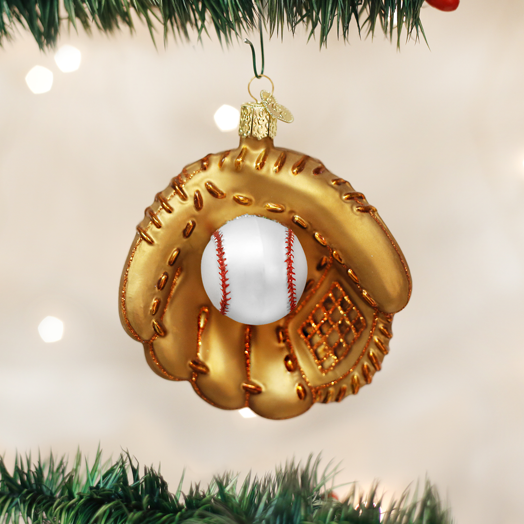Old World Christmas Baseball Mitt Ornament 3 Old World Christmas Baseball Mitt Ornament