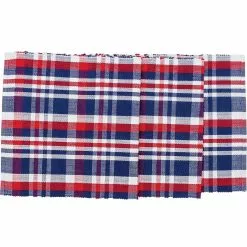TheHolidayBarn.com Red, White & Blue Plaid Table Runner