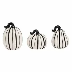TheHolidayBarn.com New! Black & White Stripe Pumpkins