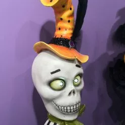 TheHolidayBarn.com Spooky Skelly Skull With Eyes That Light Up New!