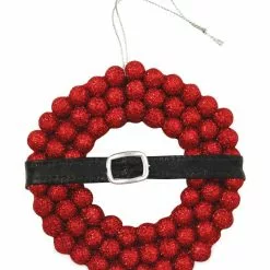 Bethany Lowe Retro Santa Belt Wreath Ornament