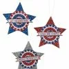 Bethany Lowe Americana Glitter Star Ornaments