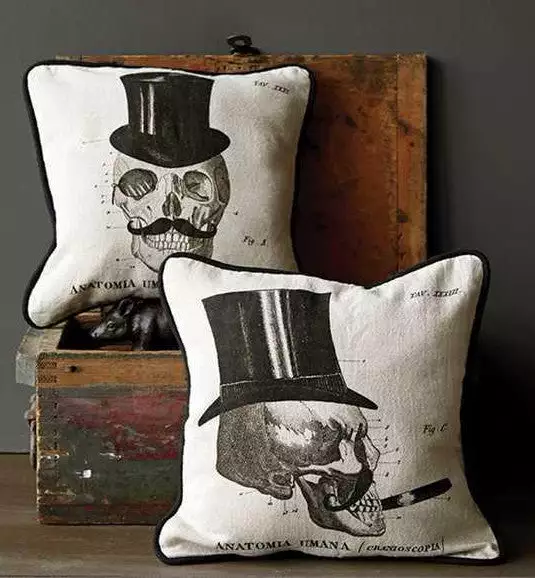 Creative Co-Op Anatomical Skull Dandies Pillows - Set Of 2 3 Creative Co-Op Anatomical Skull Dandies Pillows - Set Of 2