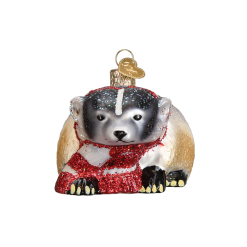 Old World Christmas Badger With Scarf Ornament