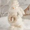 Bethany Lowe Snowman With Wreath, Winter Whites