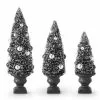 TheHolidayBarn.com Black & Silver Bottle Brush Trees In Urns