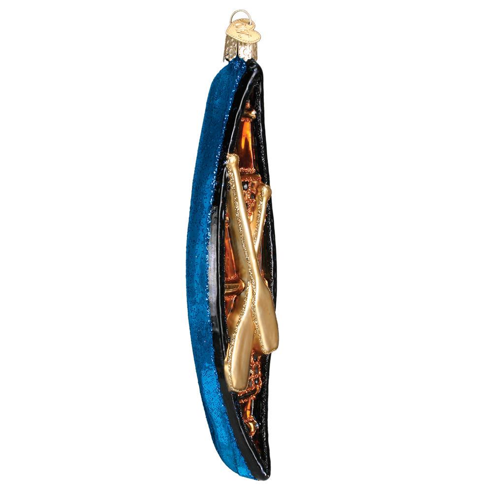 Old World Christmas Glass Canoe Ornament 5 Old World Christmas Glass Canoe Ornament