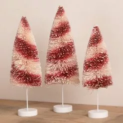 Bethany Lowe New! Candy Cane Swirl Bottle Brush Trees