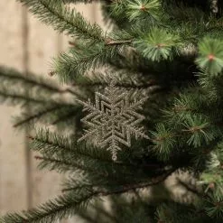 Ragon House New! Champagne Glittered Snowflake Ornaments