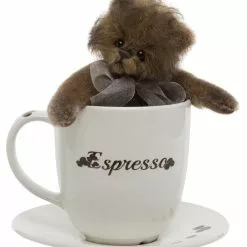 Charlie Bears Espresso Teddy Bear Cup And Saucer Gift Set