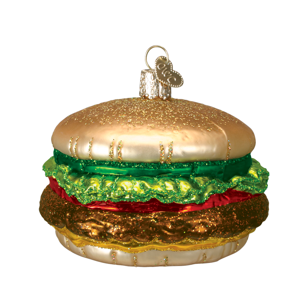 Old World Christmas Glass Cheeseburger Ornament 3 Old World Christmas Glass Cheeseburger Ornament