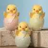 Bethany Lowe Easter Chicks In Polka Dot Eggs, Paper Mache