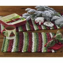 Park Hill Cozy Christmas Cotton Weave Placemats New!