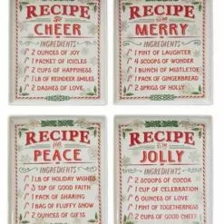 Creative Co-Op Christmas Recipe Plates