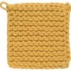 TheHolidayBarn.com Chunky Knit Cotton Potholders, Honey Yellow