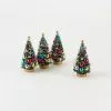 One Hundred 80 Degrees Colorful Christmas Bottle Brush Trees, 4"
