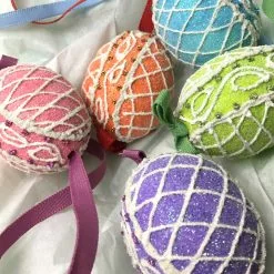 TheHolidayBarn.com New! Purple Sugar Lattice Egg Ornament