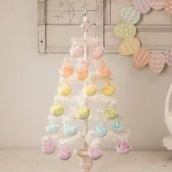 Bethany Lowe New! Lavender Cracked Egg Basket Ornaments, Set Of 6