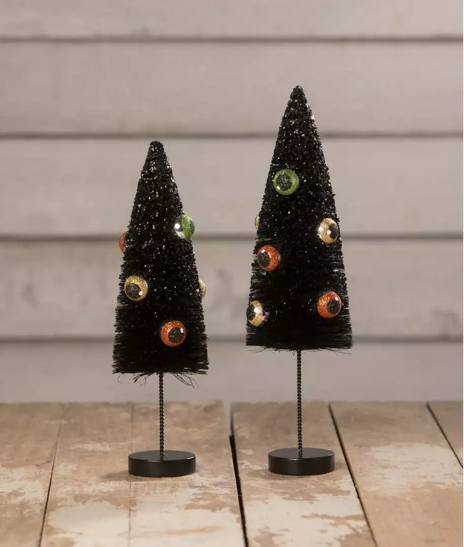 Bethany Lowe Eerie Eyeball Bottle Brush Trees New! 3 Bethany Lowe Eerie Eyeball Bottle Brush Trees New!