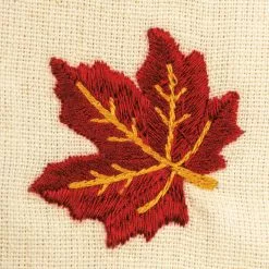 Primitives By Kathy New! Embroidered Fall Leaves Linen Table Runner