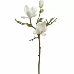 TheHolidayBarn.com Faux Magnolia Branch With Flowers, Set Of 3 New!