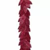TheHolidayBarn.com New! Flocked Leaf Garland, Fuchsia Pink