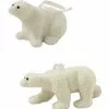 Bethany Lowe Flocked Polar Bear Ornaments