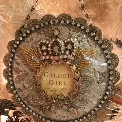 Demdaco Gilded Girl Crown Shadowbox Ornament Christmas