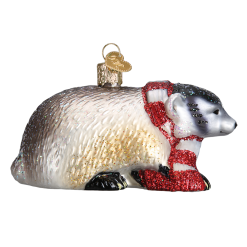 Old World Christmas Badger With Scarf Ornament