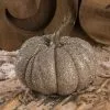 Bethany Lowe Glass Glitter Pumpkin, 6.75"