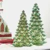 Raz Glass Jeweled Christmas Trees With Lights