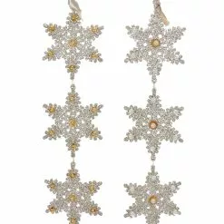 Kurt Adler Vintage Glamour Glitter Snowflake Danglers Christmas