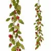 Raz Glittered Holly Ball Garland New! 2 Raz Glittered Holly Ball Garland New!