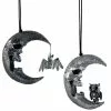 Katherine's Collection Glittered Skull Moon Ornaments