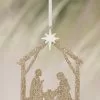 Bethany Lowe New! Gold Glittered Nativity Silhouette Ornament