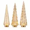 Raz Gold Mercury Glass Trees With Lights New!