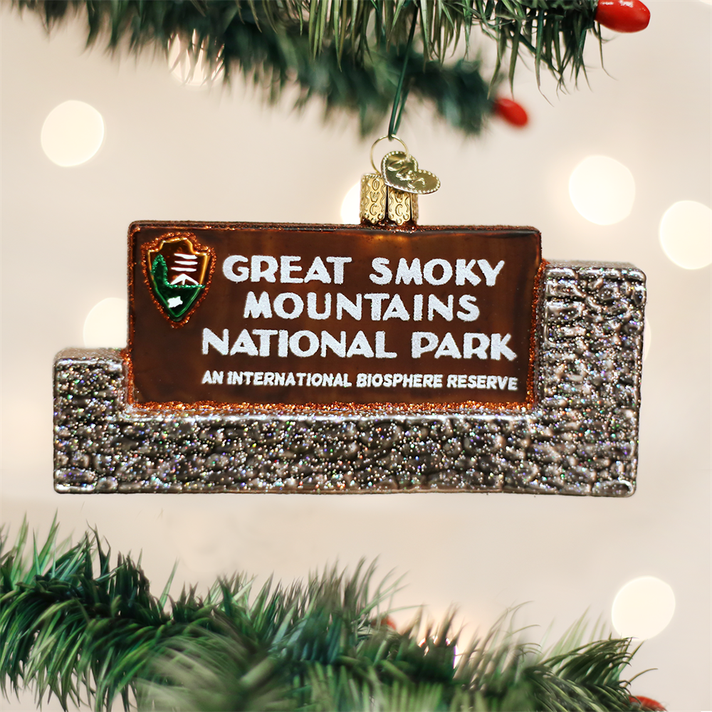 Old World Christmas Great Smoky Mountains National Park Sign Ornament 3 Old World Christmas Great Smoky Mountains National Park Sign Ornament