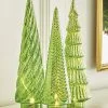 Raz Green Mercury Glass Trees With Lights