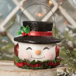 Bethany Lowe New! Happy Retro Snowman Bucket