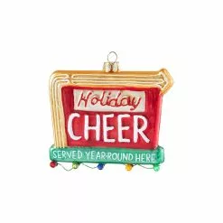 Raz Retro Holiday Cheer Sign Ornament New!