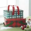 Raz Holiday Plaid Picnic Tins
