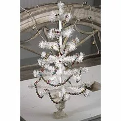Bethany Lowe Ivory Feather Tree In Urn Base Christmas