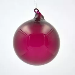 TheHolidayBarn.com New! Jim Marvin Burgundy Bubblegum Glass Ornaments