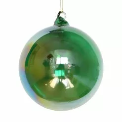 TheHolidayBarn.com Jim Marvin Emerald Green Bottle Glass Ball Ornaments New!