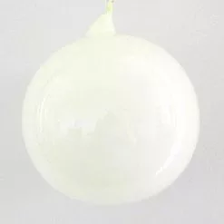Winward Jim Marvin Ivory Bubblegum Glass Ornaments, Set Of 2, 120mm New!
